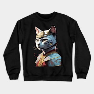 Feline Warrior Spirit - Samurai Cat Crewneck Sweatshirt